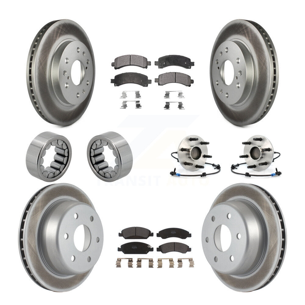 Front Rear Hub Bearing Coated Brake Rotor Pads Shoe Kit (10Pc) For Chevrolet Express 1500 KBB-111800