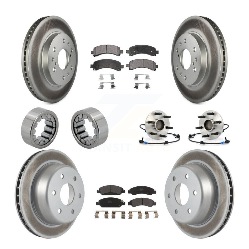 Front Rear Hub Bearing Coated Brake Rotor Pads Shoe Kit (10Pc) For Chevrolet Express 1500 KBB-111800
