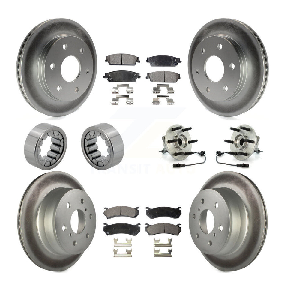 Front Rear Hub Bearing Coat Brake Rotor Pads Shoe Kit (10Pc) For Chevrolet Silverado 1500 KBB-111802