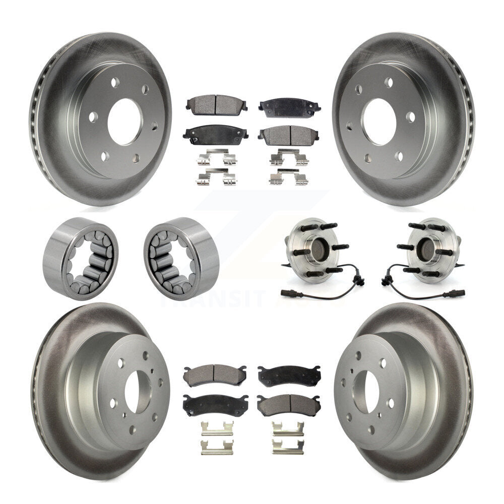 Front Rear Hub Bearing Coat Brake Rotor Pads Shoe Kit (10Pc) For Chevrolet Silverado 1500 KBB-111807