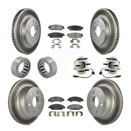 Front Rear Hub Bearing Coated Brake Rotor Pad Shoe Kit (10Pc) For Chevrolet Avalanche GMC KBB-111808
