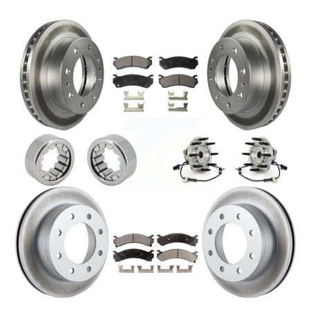 Front Rear Hub Bearings Coated Disc Brake Rotors And Pads Shoes Kit (10Pc) For Hummer H2 KBB-111873