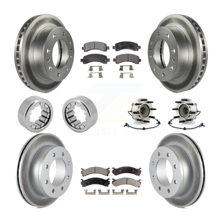 Front Rear Hub Bearing Coated Brake Rotor Pads Shoe Kit (10Pc) For Chevrolet Express 2500 KBB-111877
