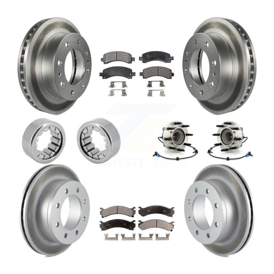 Front Rear Hub Bearing Coated Brake Rotor Pads Shoe Kit (10Pc) For Chevrolet Express 2500 KBB-111877