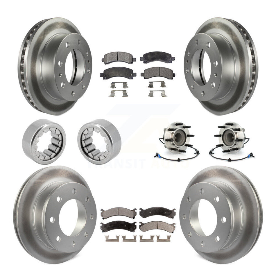 Front Rear Hub Bearing Coated Brake Rotor Pads Shoe Kit (10Pc) For Chevrolet Express 2500 KBB-111879