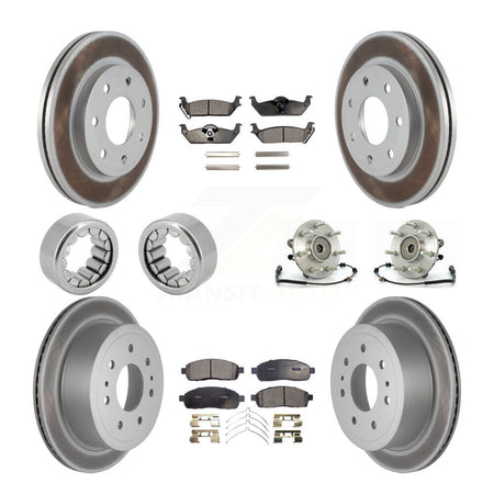 Front Rear Hub Bearing Coat Brake Rotor Pad Shoe Kit (10Pc) For 06-08 Lincoln Mark LT 4WD KBB-111887