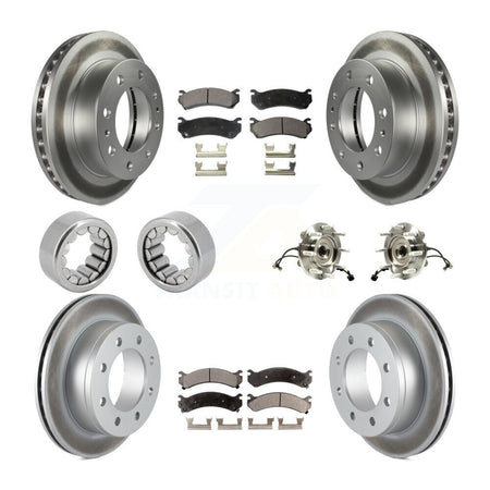 Front Rear Hub Bearing Coat Brake Rotor Pads Shoe Kit (10Pc) For Chevrolet Silverado 2500 KBB-111889