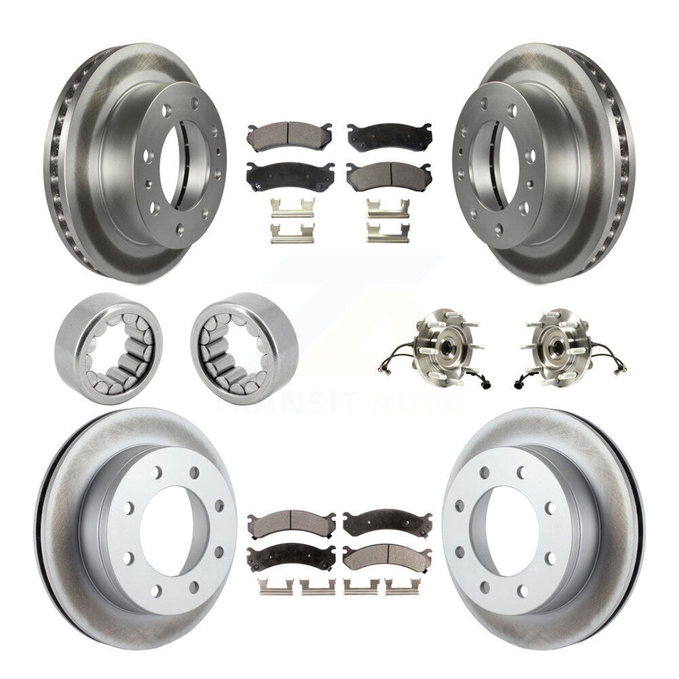 Front Rear Hub Bearing Coated Brake Rotor Pad Shoe Kit (10Pc) For GMC Chevrolet Silverado KBB-111890