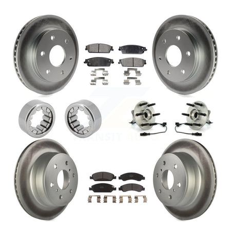 Front Rear Hub Bearing Coated Disc Brake Rotor & Pads Shoe Kit (10Pc) For GMC Sierra 1500 KBB-111892
