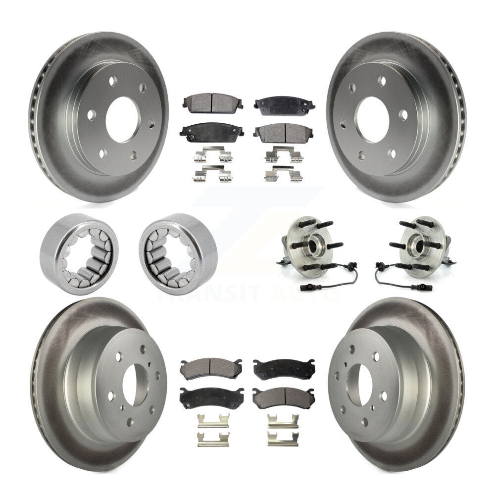 Front Rear Hub Bearing Coat Brake Rotor Pads Shoe Kit (10Pc) For Chevrolet Silverado 1500 KBB-111893