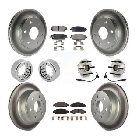 Front Rear Hub Bearing Coated Disc Brake Rotor & Pads Shoe Kit (10Pc) For GMC Sierra 1500 KBB-111895