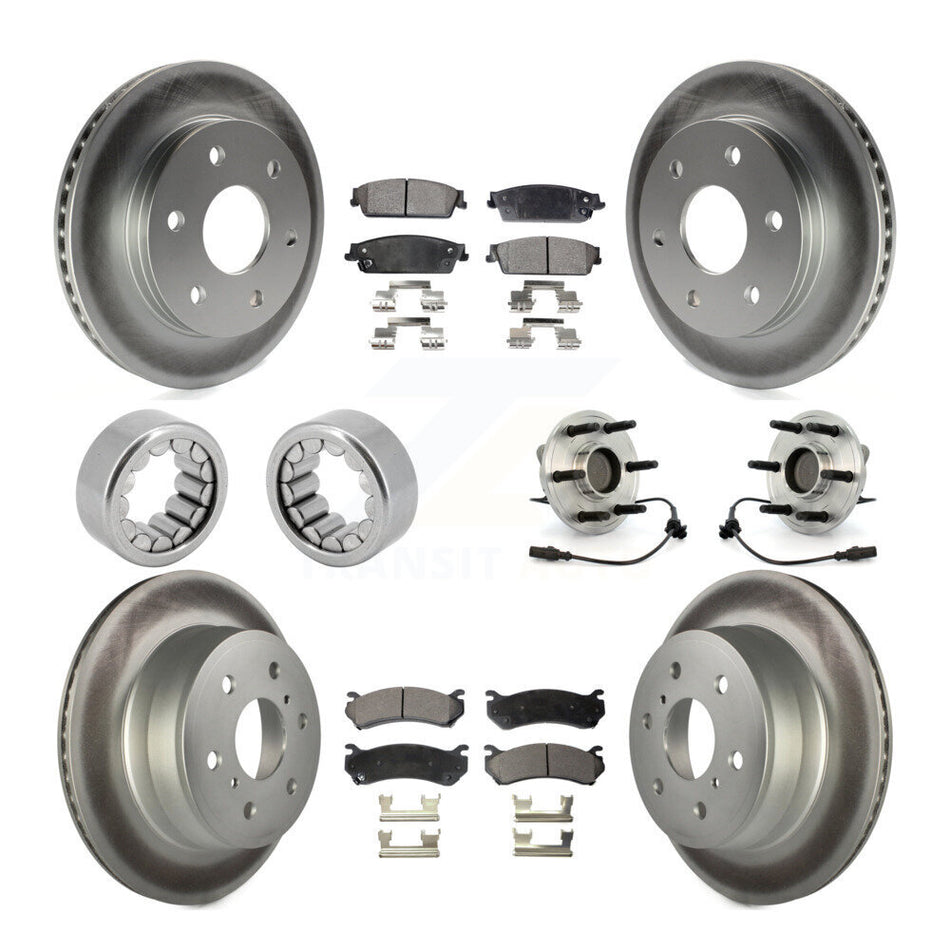 Front Rear Hub Bearing Coat Brake Rotor Pads Shoe Kit (10Pc) For Chevrolet Silverado 1500 KBB-111896