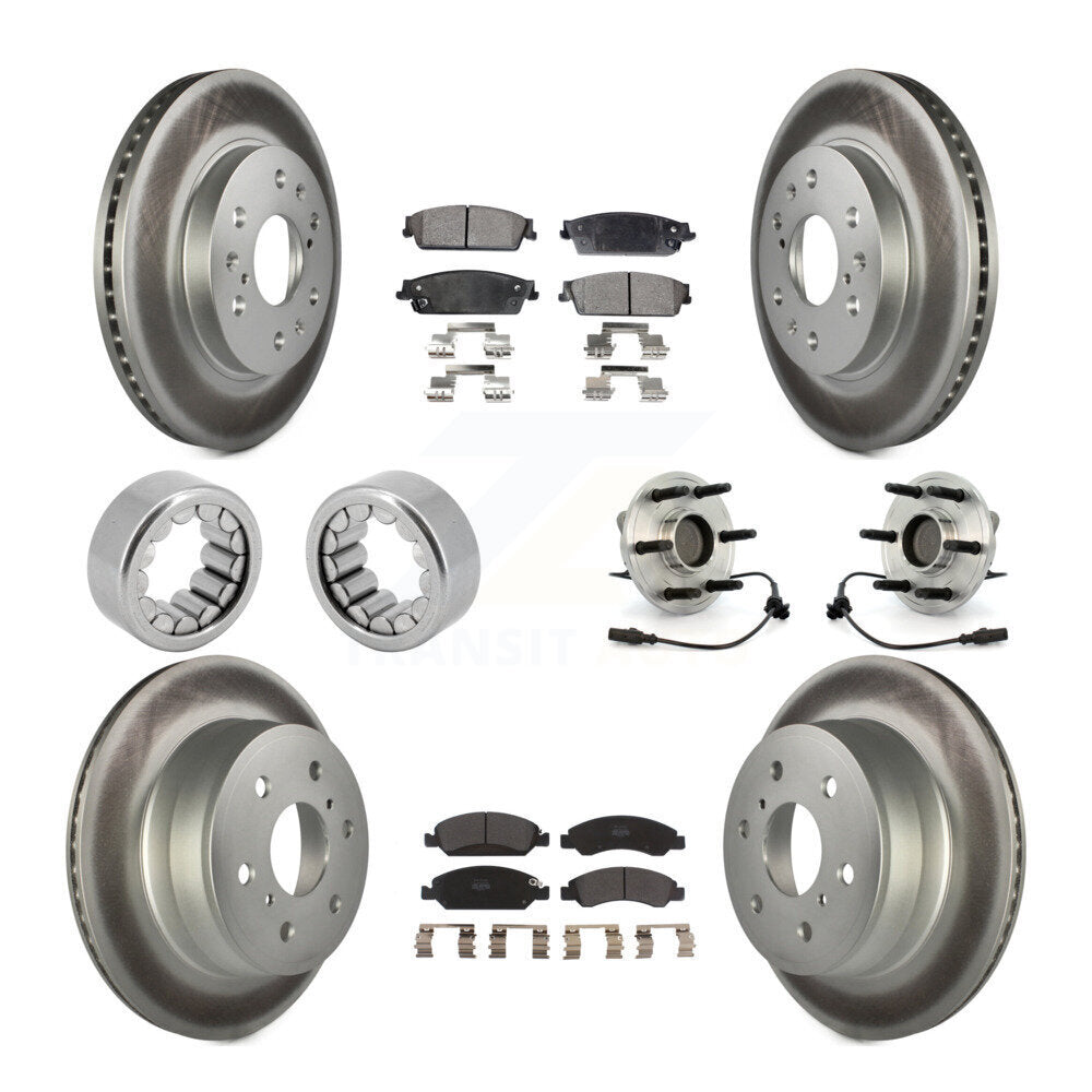 Front Rear Hub Bearing Coat Brake Rotor Pads Shoe Kit (10Pc) For Chevrolet Silverado 1500 KBB-111897