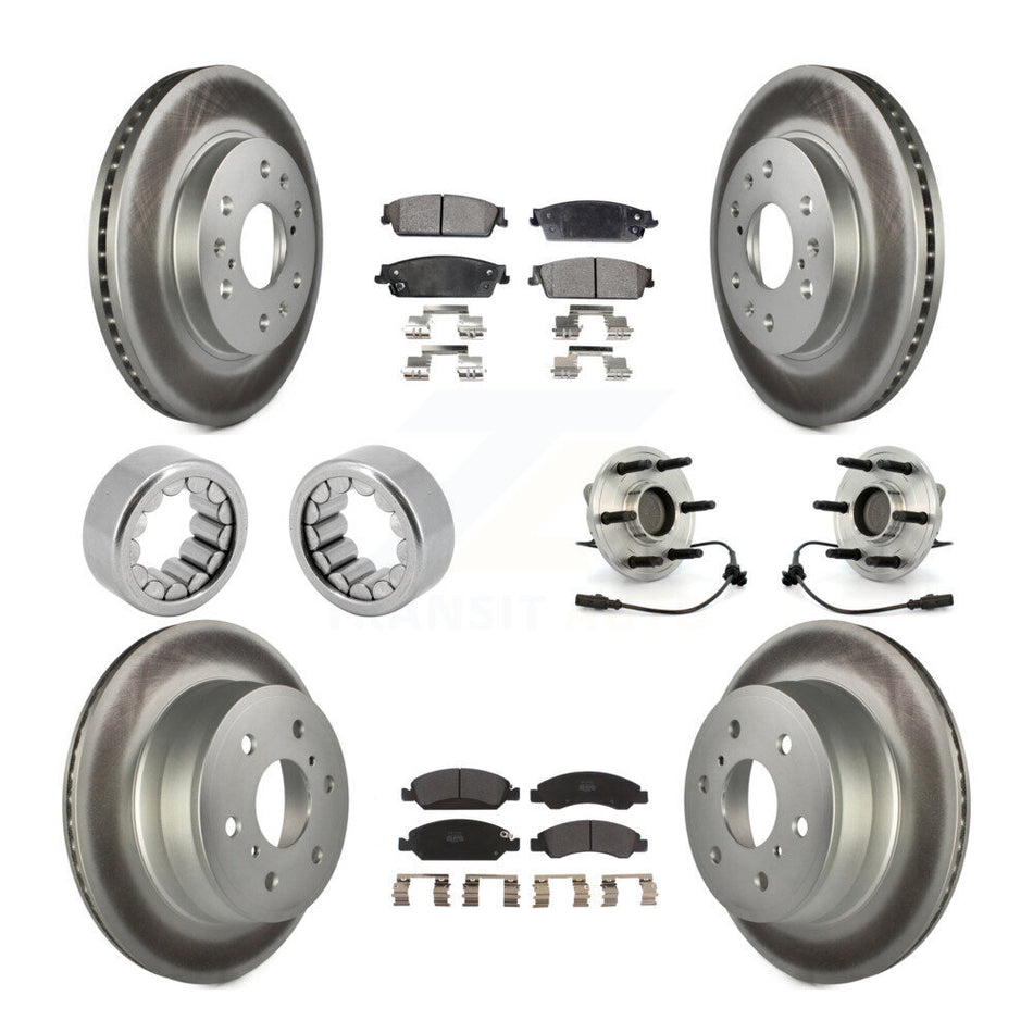 Front Rear Hub Bearing Coat Brake Rotor Pads Shoe Kit (10Pc) For Chevrolet Silverado 1500 KBB-111897