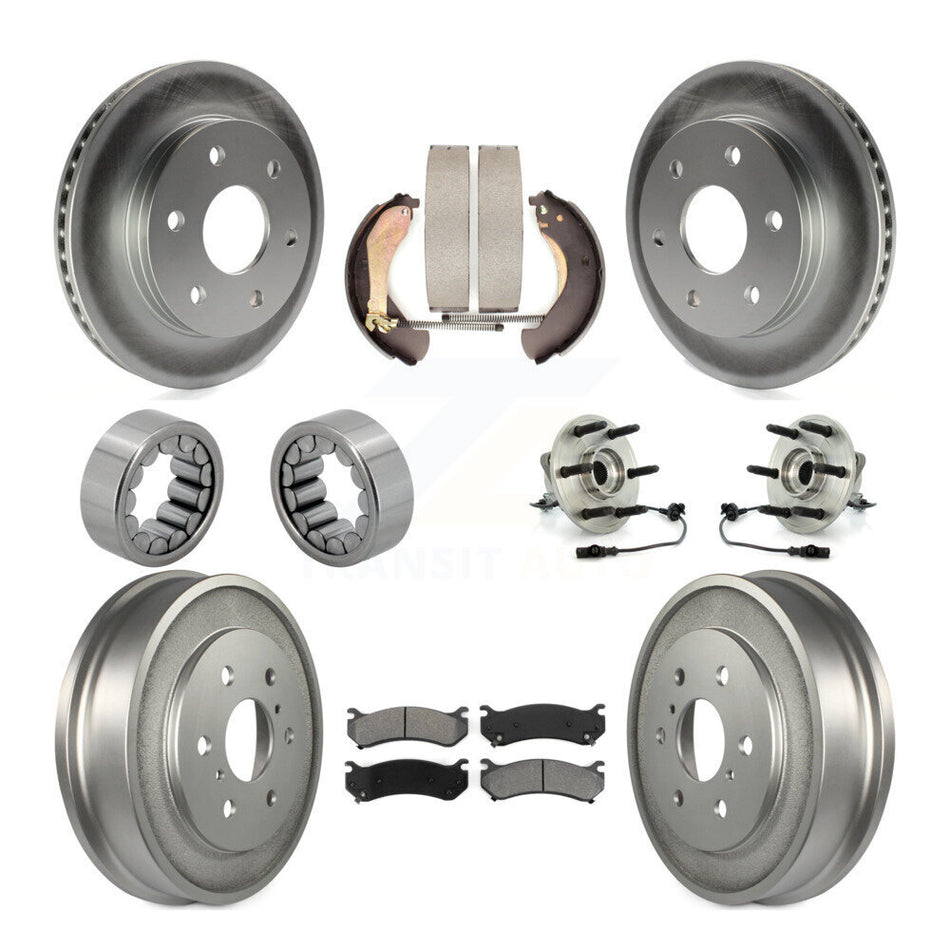 Front Rear Hub Bearing Coat Brake Rotor Pads Shoe Kit (10Pc) For Chevrolet Silverado 1500 KBB-111928