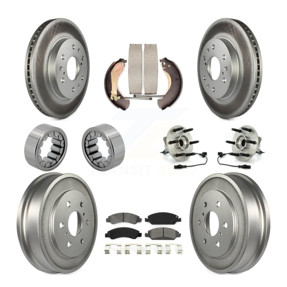 Front Rear Hub Bearing Coat Brake Rotor Pads Shoe Kit (10Pc) For Chevrolet Silverado 1500 KBB-111929