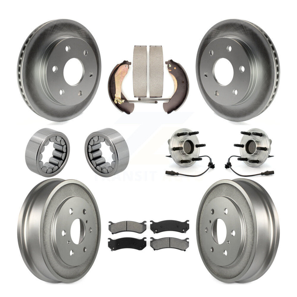Front Rear Hub Bearing Coat Brake Rotor Pads Shoe Kit (10Pc) For Chevrolet Silverado 1500 KBB-111934