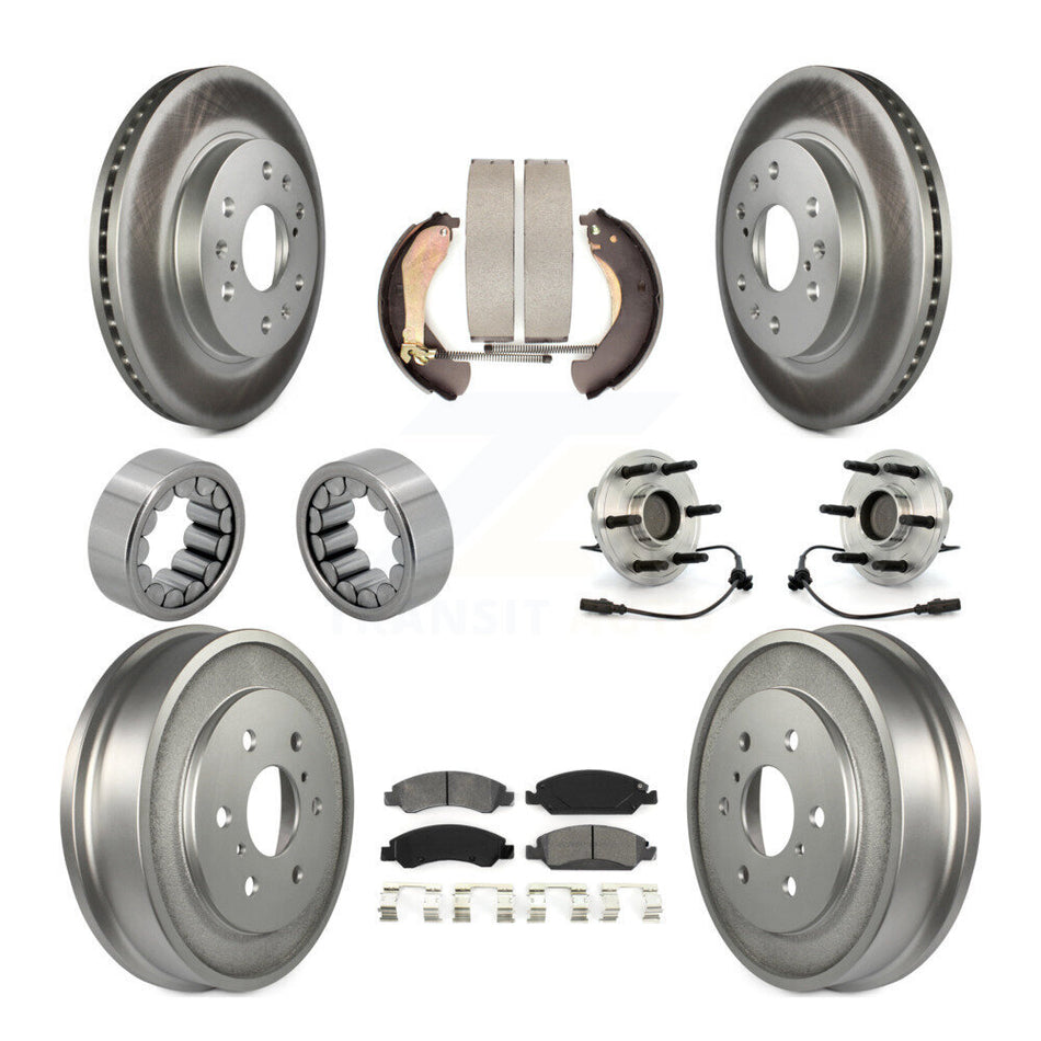 Front Rear Hub Bearing Coat Brake Rotor Pads Shoe Kit (10Pc) For Chevrolet Silverado 1500 KBB-111935