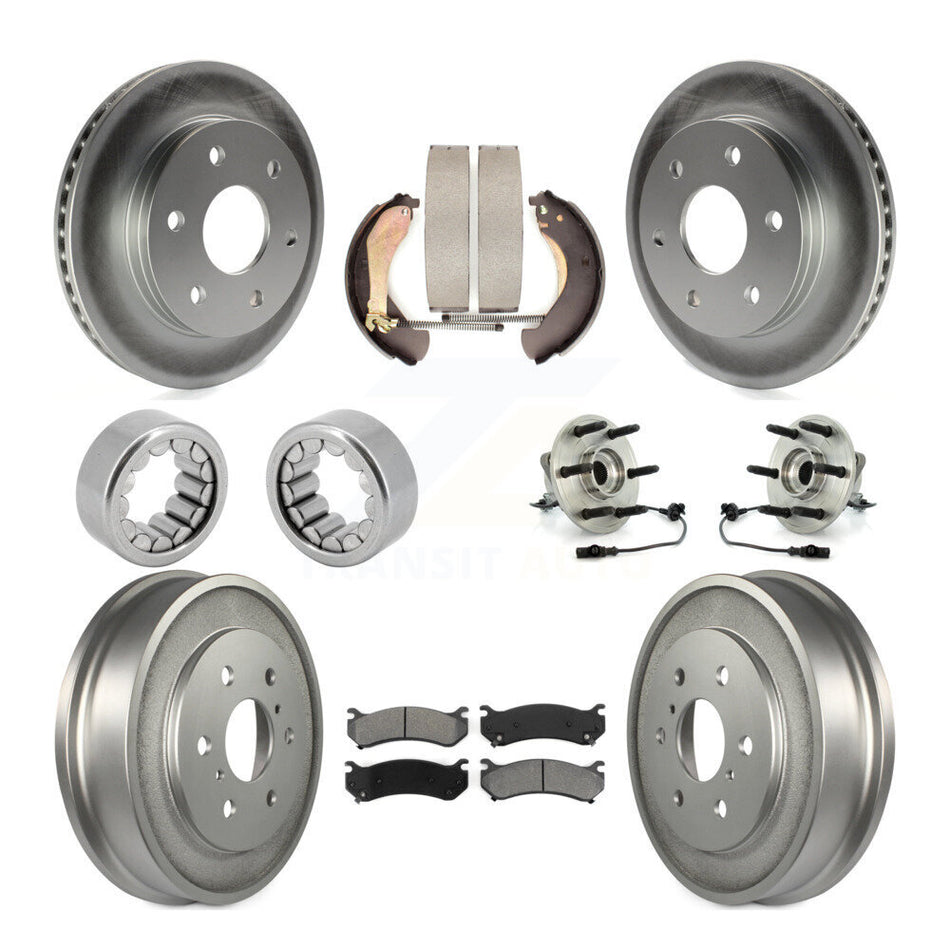 Front Rear Hub Bearing Coat Brake Rotor Pads Shoe Kit (10Pc) For Chevrolet Silverado 1500 KBB-111950