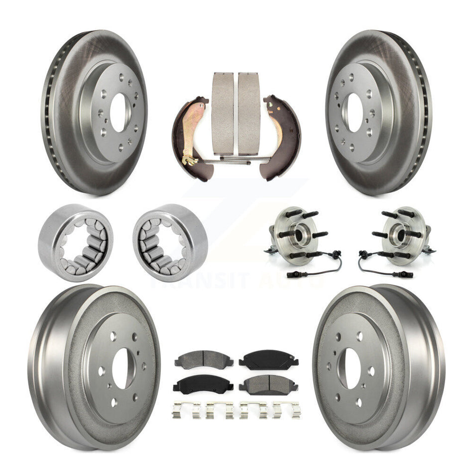 Front Rear Hub Bearing Coat Brake Rotor Pads Shoe Kit (10Pc) For Chevrolet Silverado 1500 KBB-111951