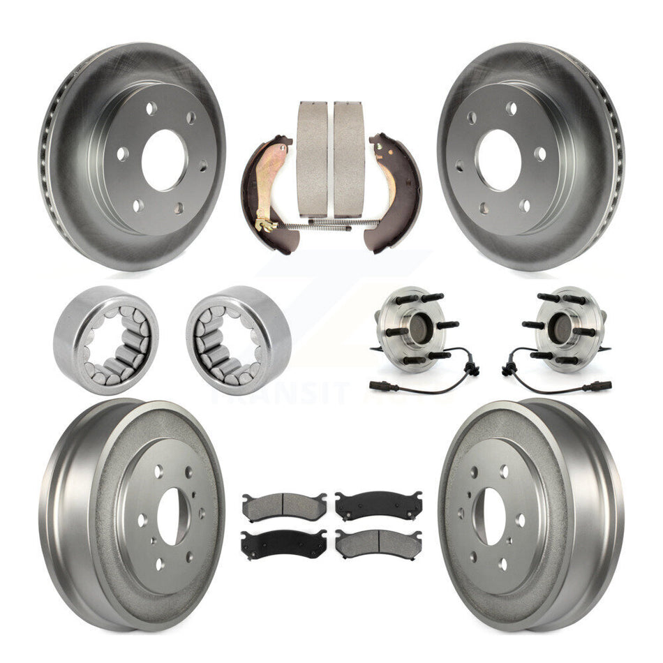 Front Rear Hub Bearing Coat Brake Rotor Pads Shoe Kit (10Pc) For Chevrolet Silverado 1500 KBB-111952