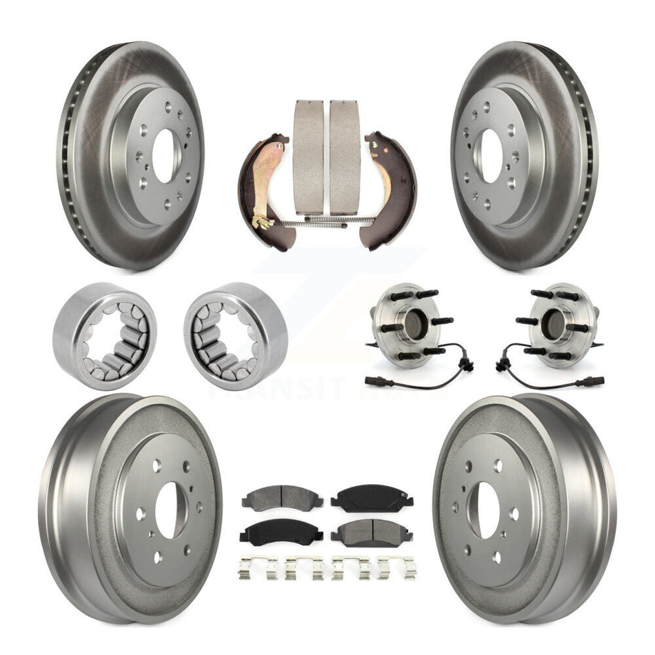 Front Rear Hub Bearing Coat Brake Rotor Pads Shoe Kit (10Pc) For Chevrolet Silverado 1500 KBB-111953
