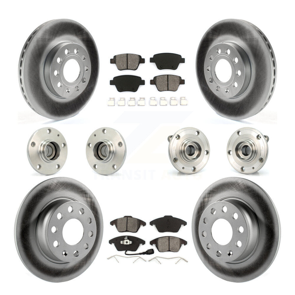 Front Rear Hub Bearing Coated Disc Brake Rotors And Pads Kit (10Pc) For Volkswagen Beetle KBB-112063