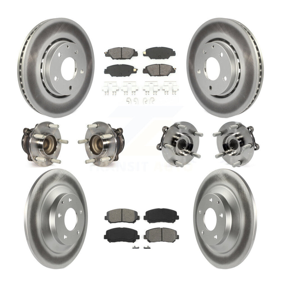 Front Rear Hub Bearings Assembly Coated Disc Brake Rotors And Semi-Metallic Pads Kit (10Pc) For Mazda CX-5 KBB-112227