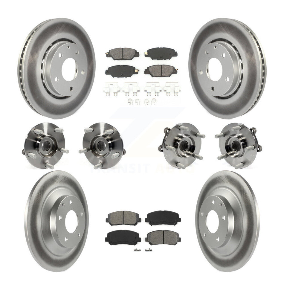 Front Rear Hub Bearings Assembly Coated Disc Brake Rotors And Semi-Metallic Pads Kit (10Pc) For Mazda CX-5 KBB-112247
