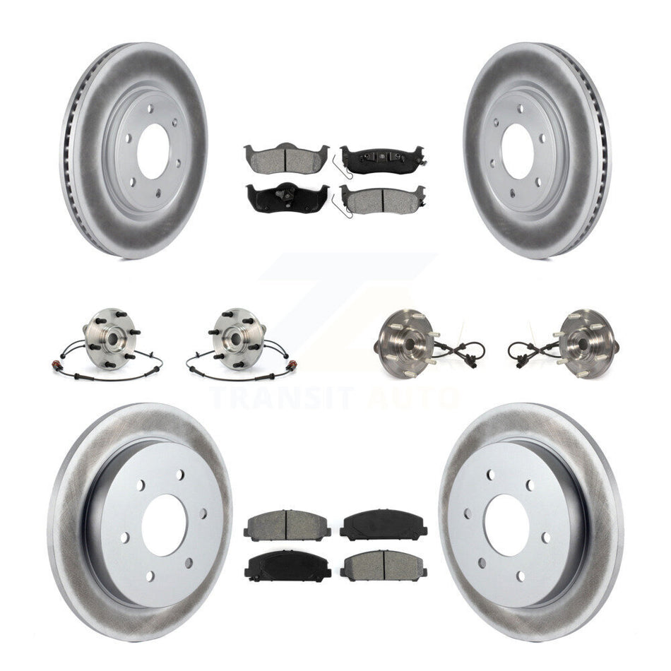 Front Rear Hub Bearings Assembly Coated Disc Brake Rotors And Semi-Metallic Pads Kit (10Pc) For 2012 Nissan Armada 4WD From 12 11 KBB-112315