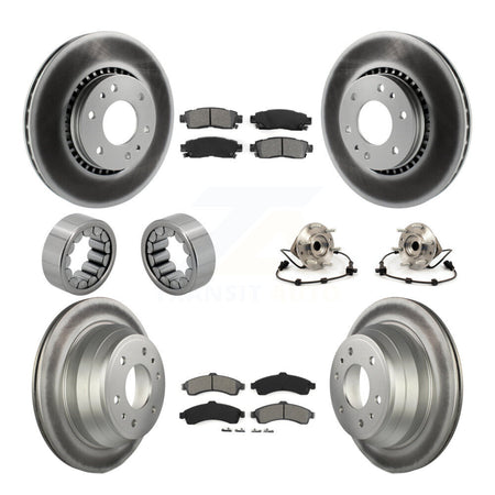 Front Rear Hub Bearing Coat Brake Rotor Pad Shoe Kit (10Pc) For Chevrolet GMC Trailblazer KBB-112344
