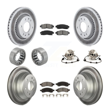 Front Rear Hub Bearing Coat Brake Rotor Pad Shoe Kit (10Pc) For Chevrolet Trailblazer GMC KBB-112345