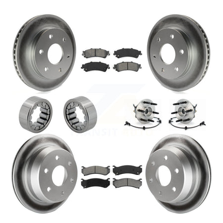 Front Rear Hub Bearing Coat Brake Rotor Pads Shoe Kit (10Pc) For Chevrolet Silverado 1500 KBB-112346