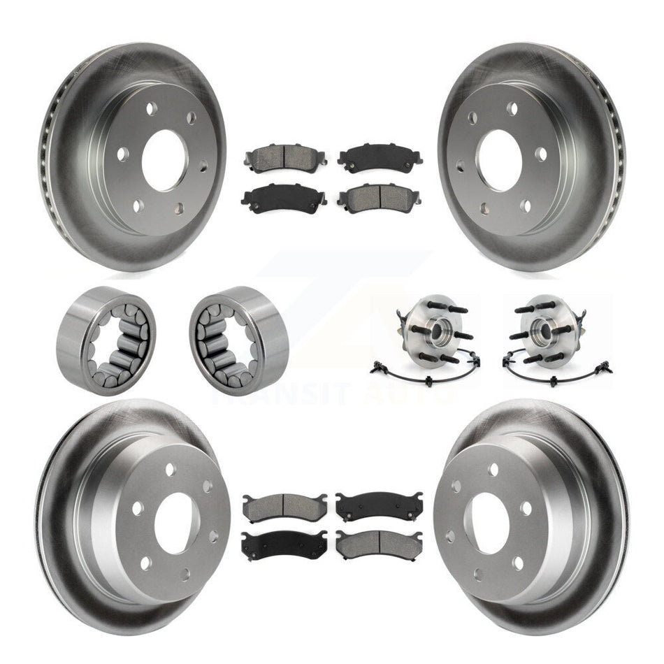 Front Rear Hub Bearing Coat Brake Rotor Pads Shoe Kit (10Pc) For Chevrolet Silverado 1500 KBB-112346