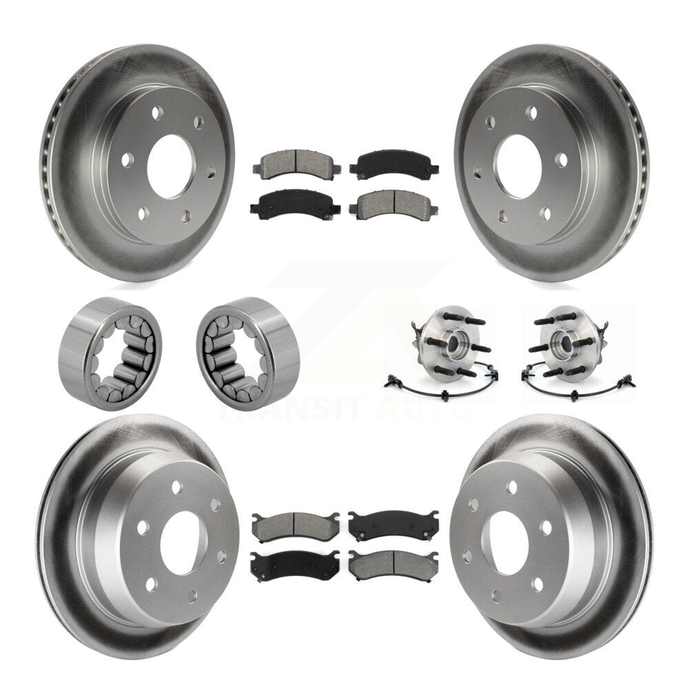 Front Rear Hub Bearing Coat Brake Rotor Pads Shoe Kit (10Pc) For Chevrolet Avalanche 1500 KBB-112348