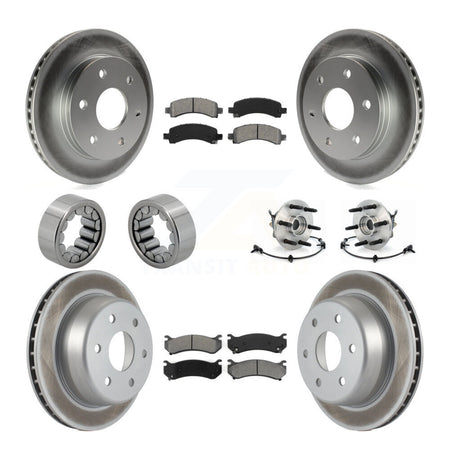 Front Rear Hub Bearing Coated Brake Rotor Pads Shoe Kit (10Pc) For Chevrolet Express 1500 KBB-112350
