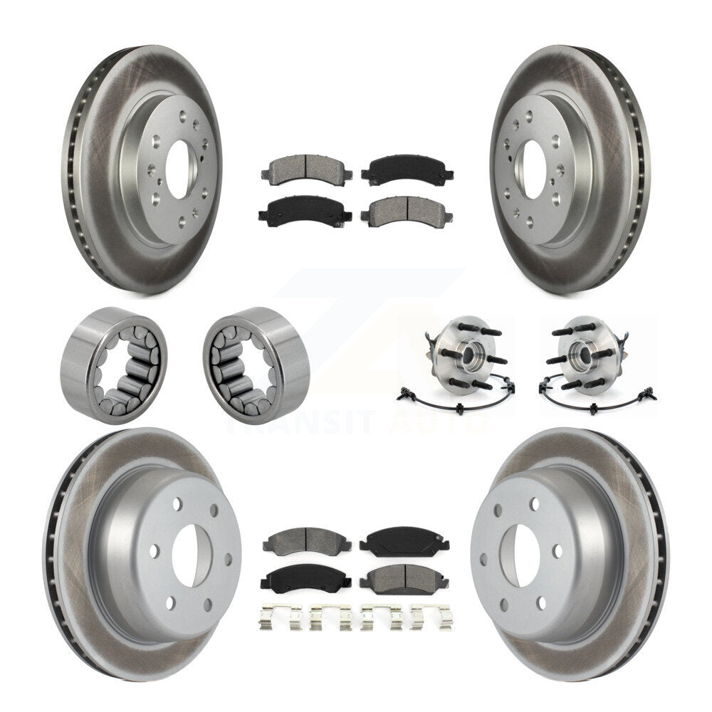 Front Rear Hub Bearing Coated Brake Rotor Pads Shoe Kit (10Pc) For Chevrolet Express 1500 KBB-112351