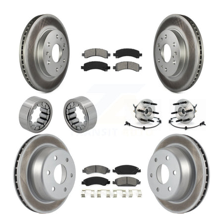 Front Rear Hub Bearing Coated Brake Rotor Pads Shoe Kit (10Pc) For Chevrolet Express 1500 KBB-112351
