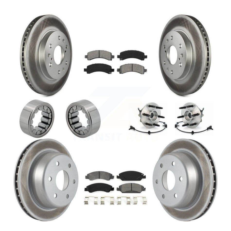 Front Rear Hub Bearing Coated Brake Rotor Pads Shoe Kit (10Pc) For Chevrolet Express 1500 KBB-112351