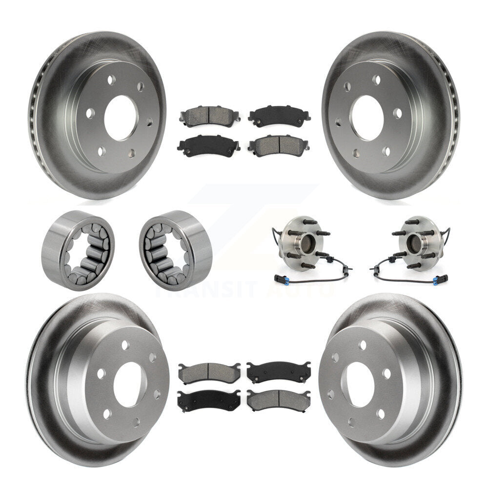 Front Rear Hub Bearing Coated Brake Rotor Pad Shoe Kit (10Pc) For Chevrolet Astro GMC RWD KBB-112352