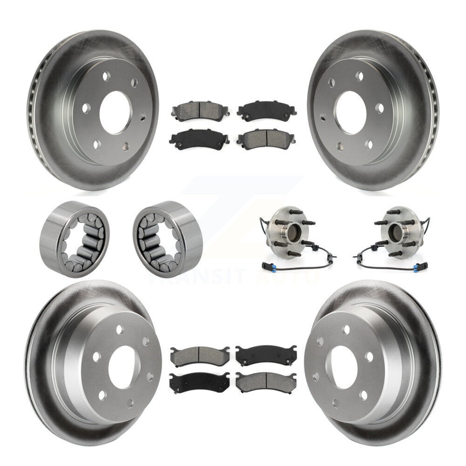 Front Rear Hub Bearing Coated Brake Rotor Pad Shoe Kit (10Pc) For Chevrolet Astro GMC RWD KBB-112352