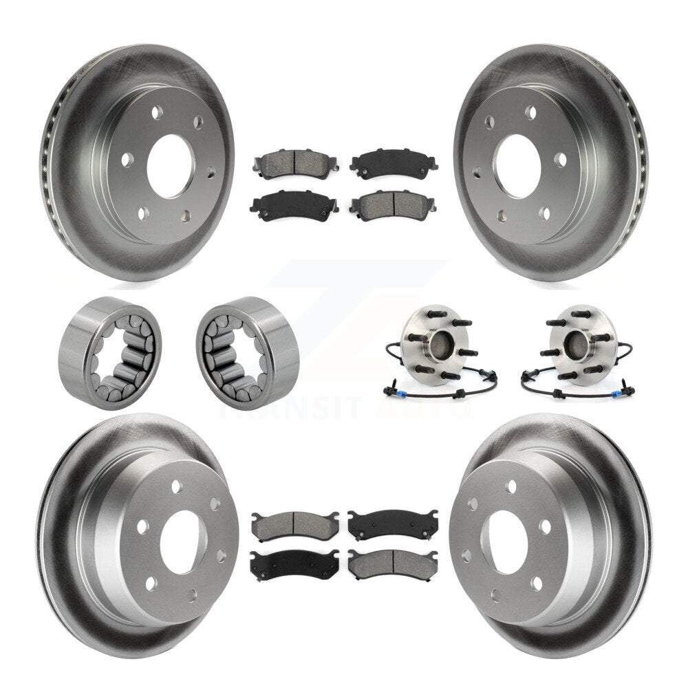 Front Rear Hub Bearing Coat Brake Rotor Pads Shoe Kit (10Pc) For Chevrolet Silverado 1500 KBB-112353