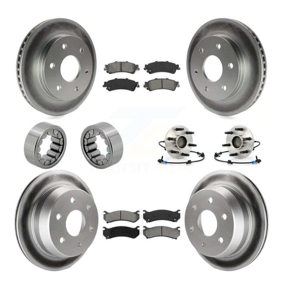 Front Rear Hub Bearing Coat Brake Rotor Pads Shoe Kit (10Pc) For Chevrolet Silverado 1500 KBB-112353