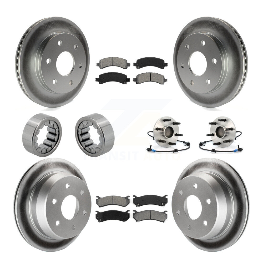 Front Rear Hub Bearing Coat Brake Rotor Pads Shoe Kit (10Pc) For Chevrolet Avalanche 1500 KBB-112355