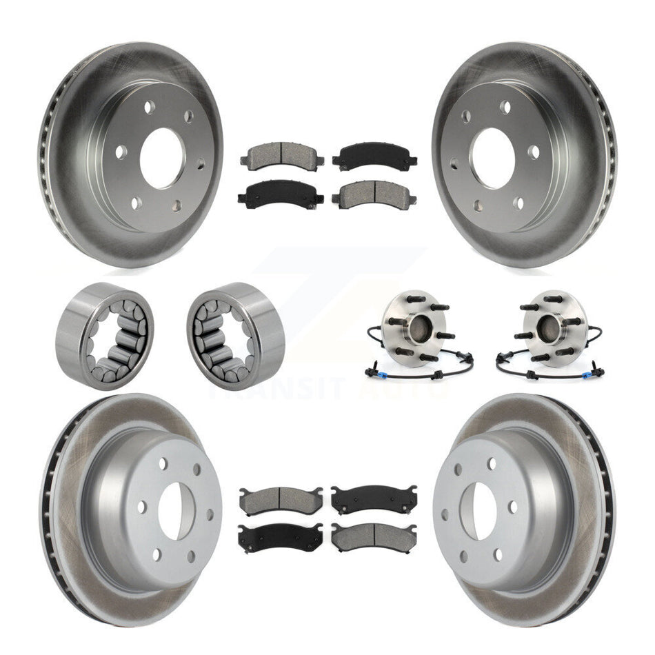 Front Rear Hub Bearing Coat Brake Rotor Pads Shoe Kit (10Pc) For Chevrolet Avalanche 1500 KBB-112357