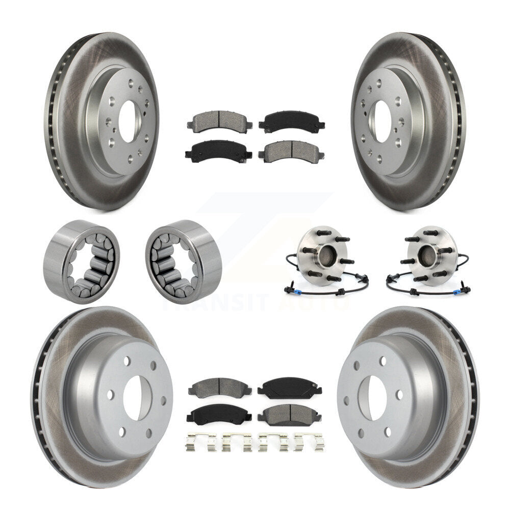 Front Rear Hub Bearing Coated Brake Rotor Pads Shoe Kit (10Pc) For Chevrolet Express 1500 KBB-112358