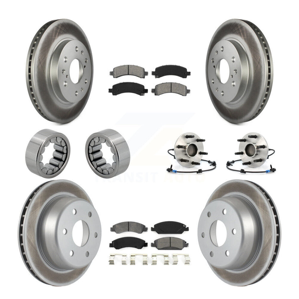 Front Rear Hub Bearing Coated Brake Rotor Pads Shoe Kit (10Pc) For Chevrolet Express 1500 KBB-112358