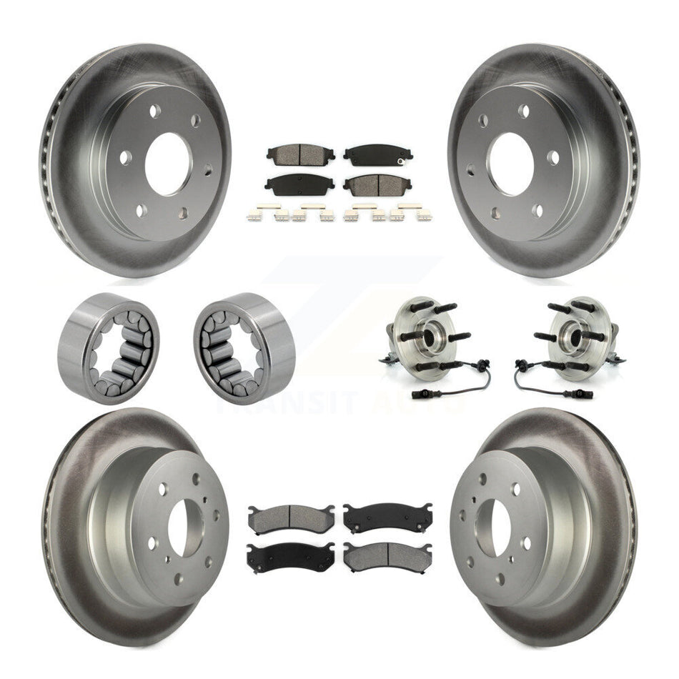 Front Rear Hub Bearing Coat Brake Rotor Pads Shoe Kit (10Pc) For Chevrolet Silverado 1500 KBB-112361