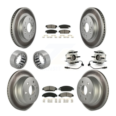Front Rear Hub Bearing Coated Brake Rotor Pad Shoe Kit (10Pc) For Chevrolet Avalanche GMC KBB-112367