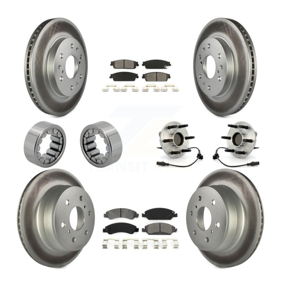 Front Rear Hub Bearing Coat Brake Rotor Pad Shoe Kit (10Pc) For Chevrolet GMC Sierra 1500 KBB-112368